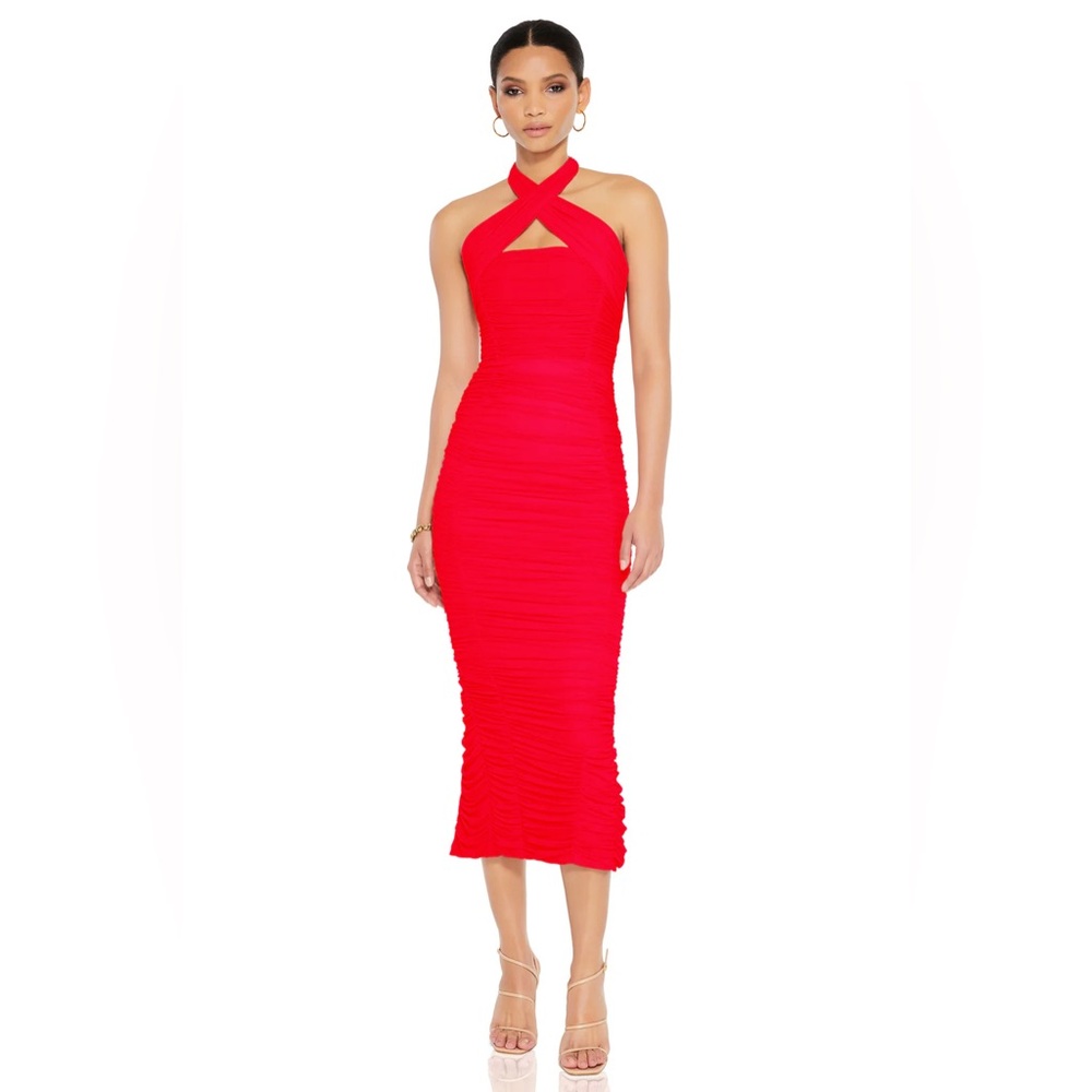 Nookie Monroe Midi Dress in Red, NWT, Small